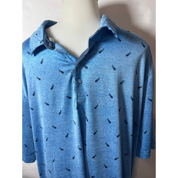 Walter Hagen Golf Polo Shirt Golf Carts Print Short‎ Sleeve Blue XL - Picture 1 of 16